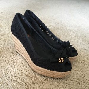 Navy Tory Burch Wedges